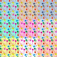 Balls of wool, a set of seamless patterns. 