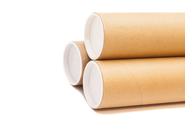 Carton tube Isolated on white