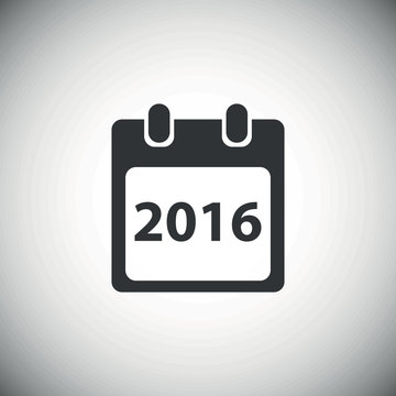 Black year 2016 calendar icon