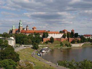 Naklejka na ściany i meble WAWEL Castle and Vistula river in Krakow