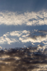 Fototapeta na wymiar sky with clouds at dawn sun