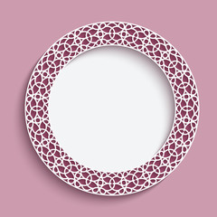 Empty plate with ornamental border