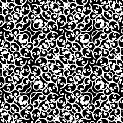 Black and white curly pattern