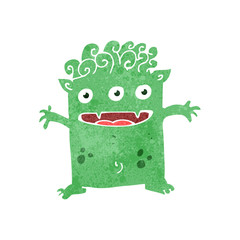 retro cartoon funny alien