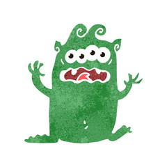 retro cartoon funny alien