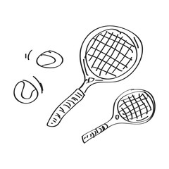Simple doodle of a tennis racket - 87844903