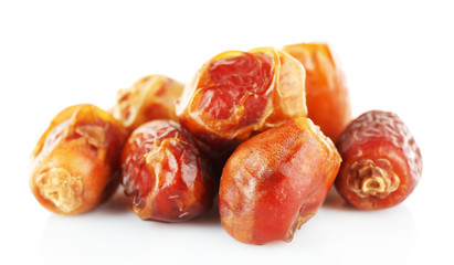 Dried dates isolated on white