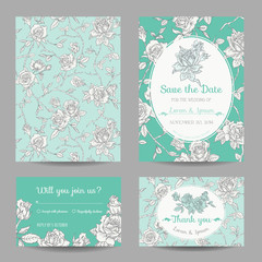 Invitation or Greeting Card Set - for Wedding, Baby Shower
