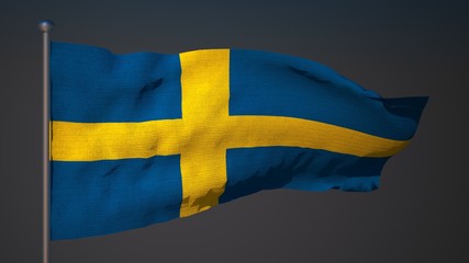 3D flag of Sweden