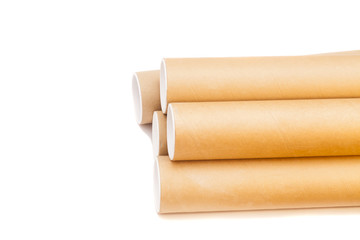Carton tubes, Isolated on white