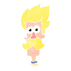 retro cartoon blond man