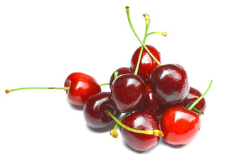 Fresh cherry isolated on a white background