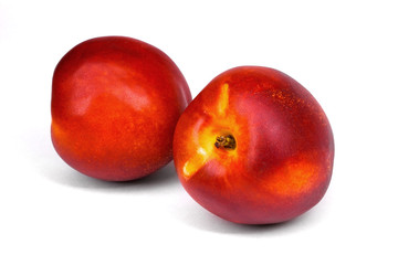 Peach nectarine isolated on a white background