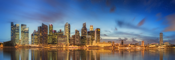 Fototapeta premium Singapore Skyline and view of Marina Bay