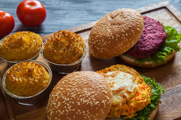 Cooking vegetarian burgers