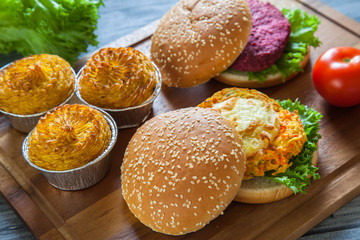 Cooking vegetarian burgers