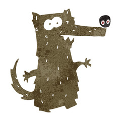 retro cartoon wolf
