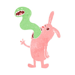 retro cartoon haunted rabbit