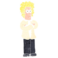 retro cartoon blond man