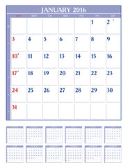 Calendar 2016