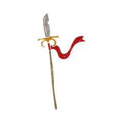 retro cartoon medieval spear