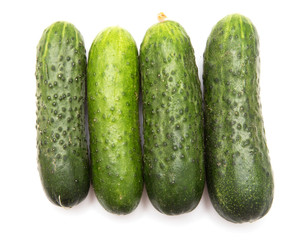 Cucumbers on a white background