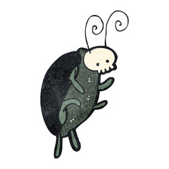 retro cartoon funny halloween bug
