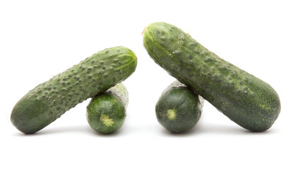 Cucumbers on a white background
