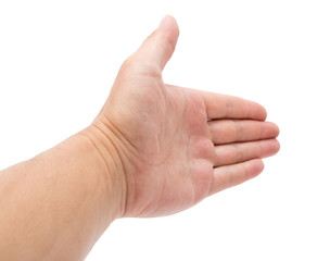 hand on a white background