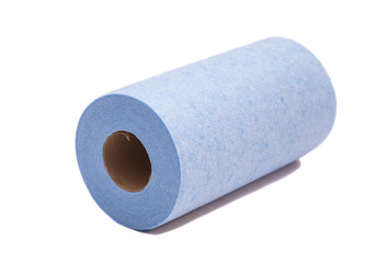 Roll of paper kitchen towels isolated on white