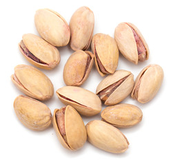 pistachios on a white background. close