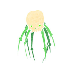 retro cartoon skull monster