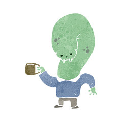 retro cartoon mutant monster man