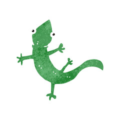 retro cartoon lizard,
