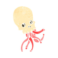 retro cartoon weird skull