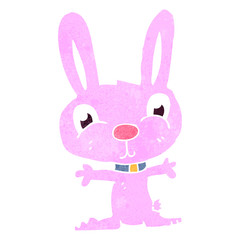 retro cartoon pink rabbit