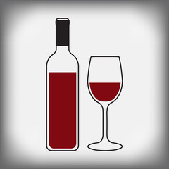 wine bottle with glass