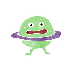 retro cartoon planet
