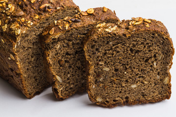 Dark rue bread with sunflower seeds