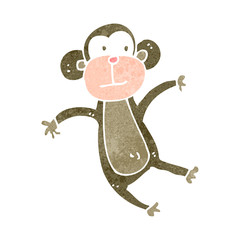 retro cartoon funny monkey