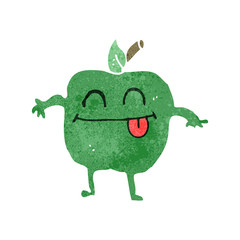 retro cartoon apple character