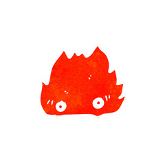 retro cartoon little fire creature