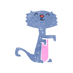 retro cartoon happy cat