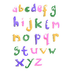 retro cartoon alphabet