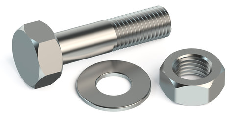 bolt, nut and washer