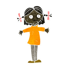 retro cartoon impressed woman