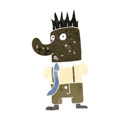 retro cartoon ugly businessman