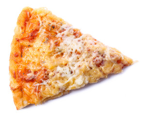 Piece of pizza isolated on white