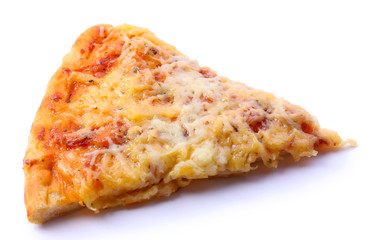 Piece of pizza isolated on white