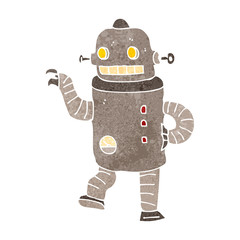 retro cartoon dancing robot